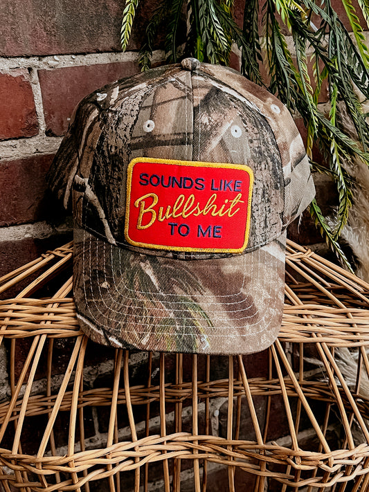 Sounds Like Bullsh*t To Me  Camo Hat | Patch