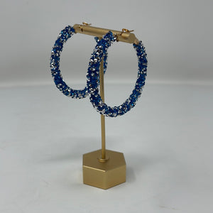 Sparkle Hoop Earrings | Blue