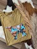 Cow Chasing| Handmade Applique Tee | MOCHA