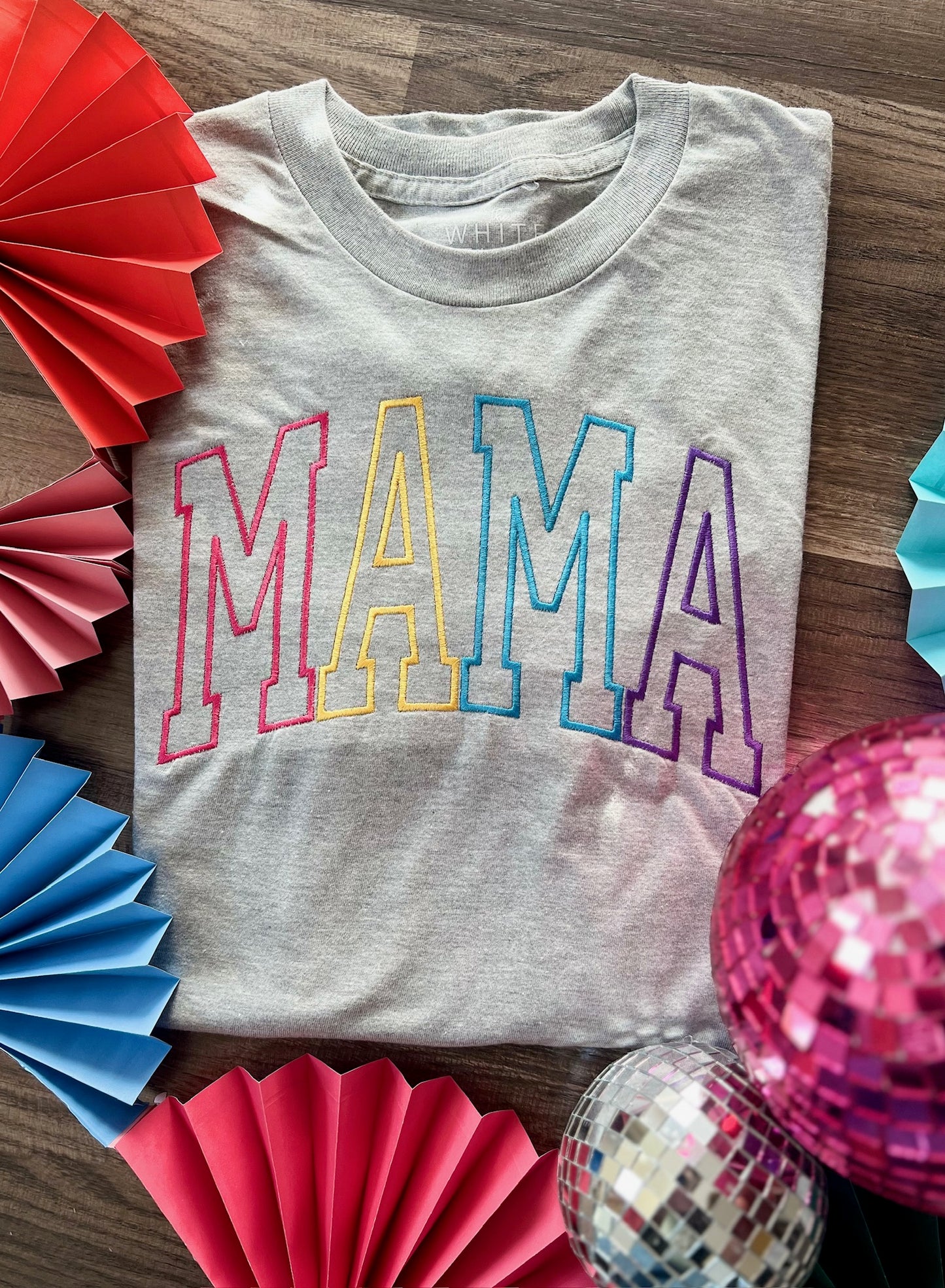 Multicolored Block Word Shirt | Handmade | MAMA