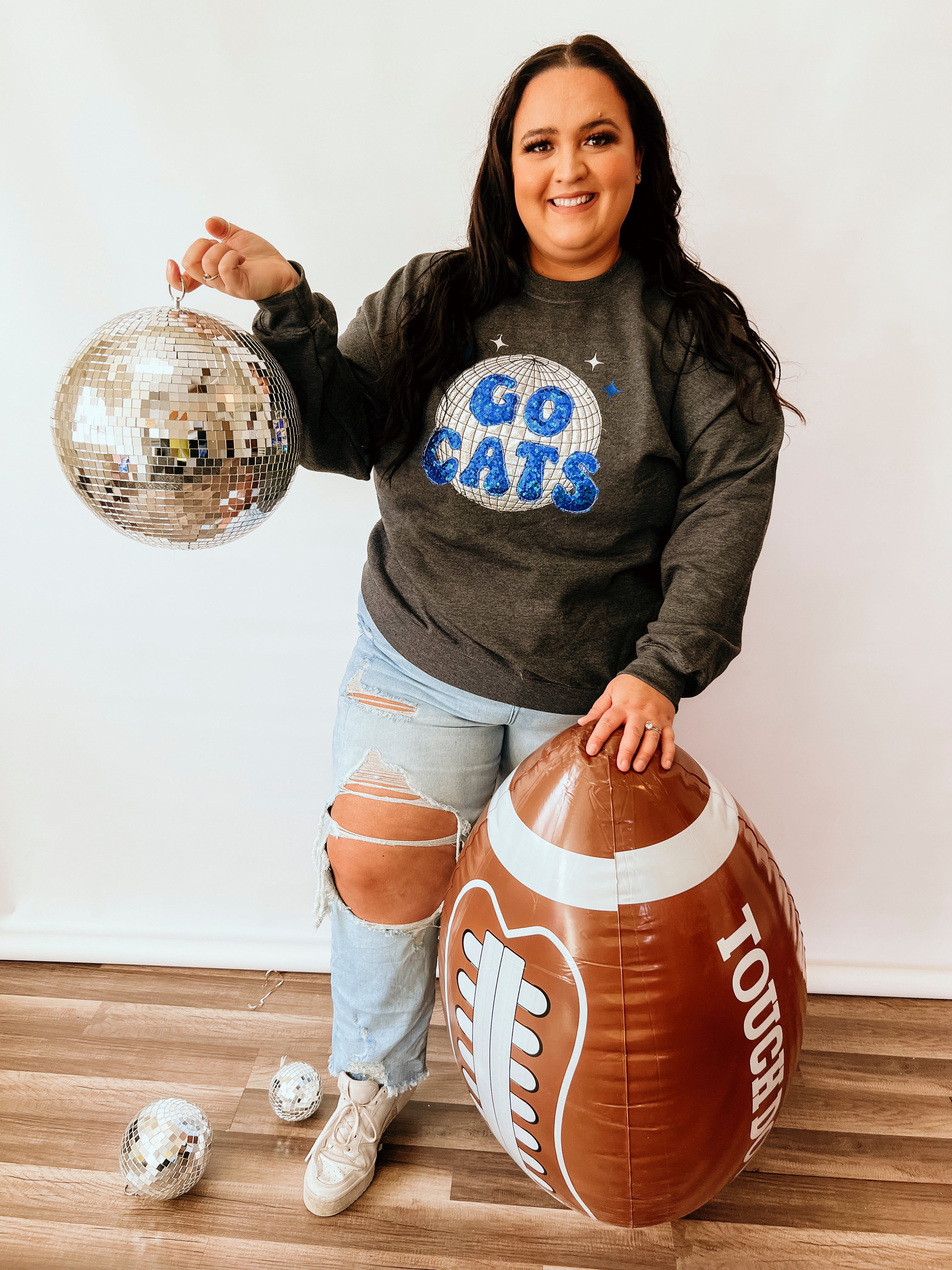 Go Cats Disco Handmade Sweatshirt