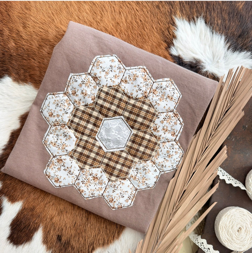 Honeycomb Dresden Quilt Block Shirt