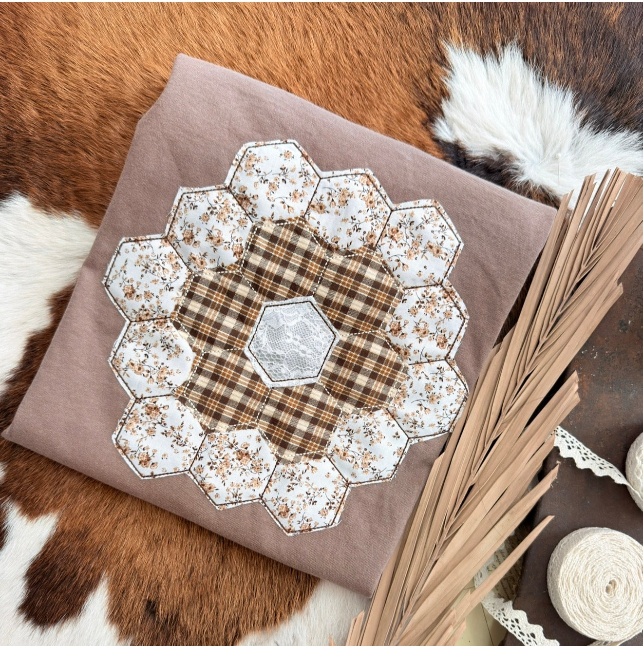 Honeycomb Dresden Quilt Block Shirt