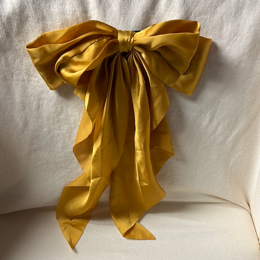 Large Clip In Bow |Golden Yellow