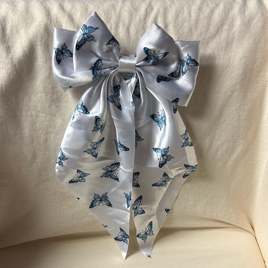 Large Clip In Bow | Butterfly Print