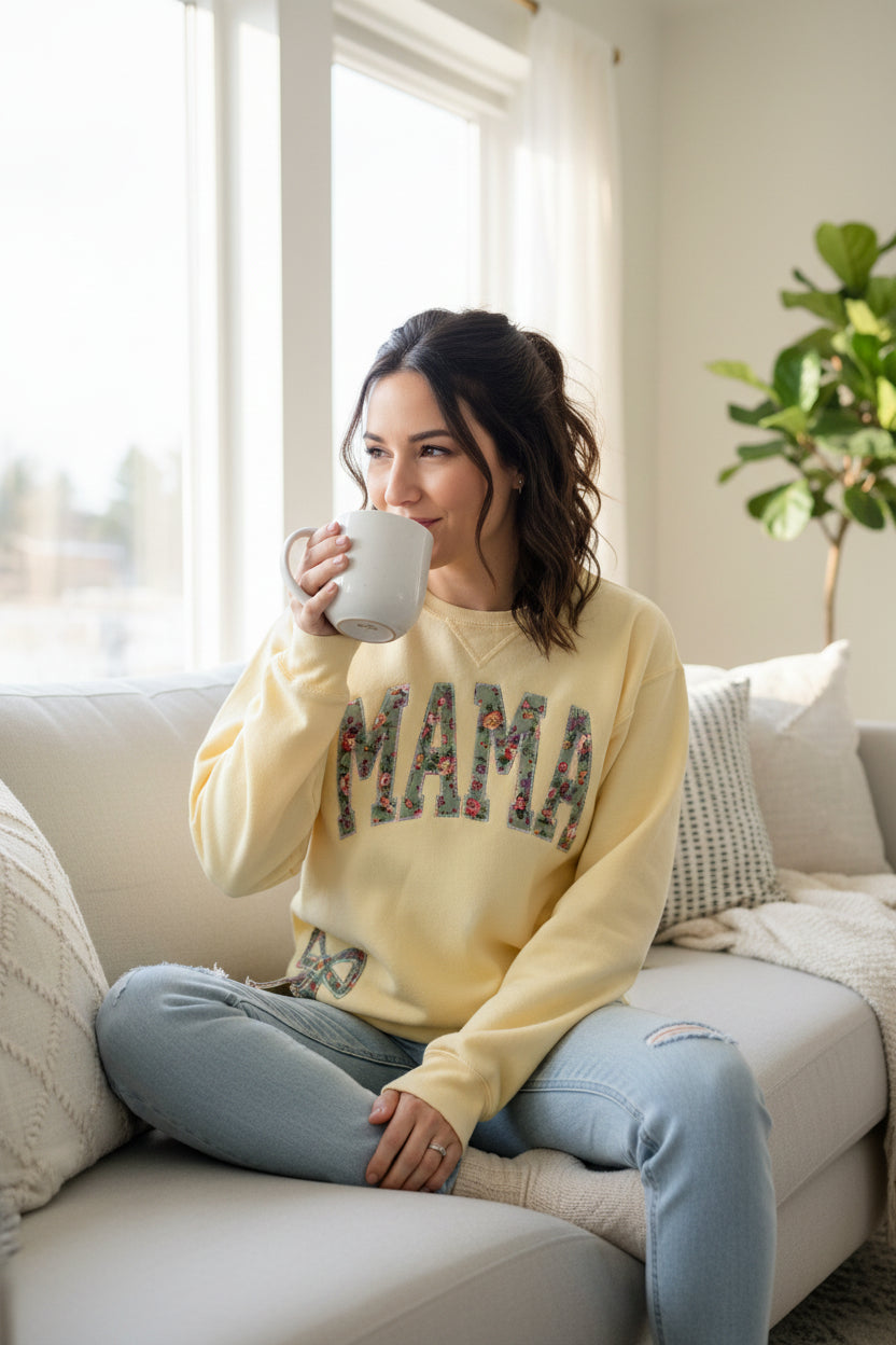 Mama Bow Sweatshirt | Customizable | Butter Floral