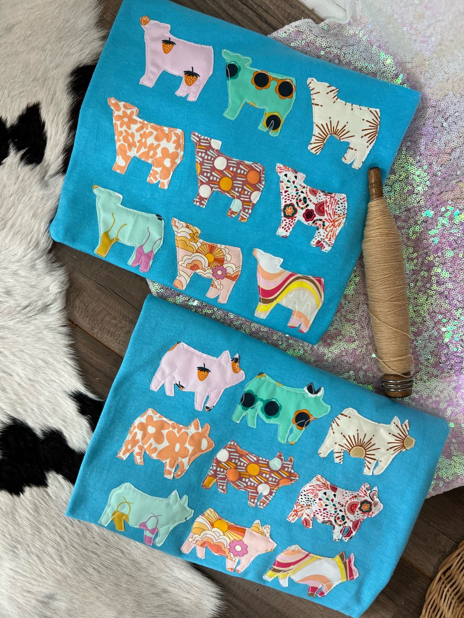 Stacked Summer Farm Animals | Cow