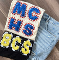 Checkered Stacked School Spirit Handmade Tee | Customizable