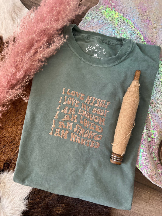 Positive Affirmations Tee | Teal