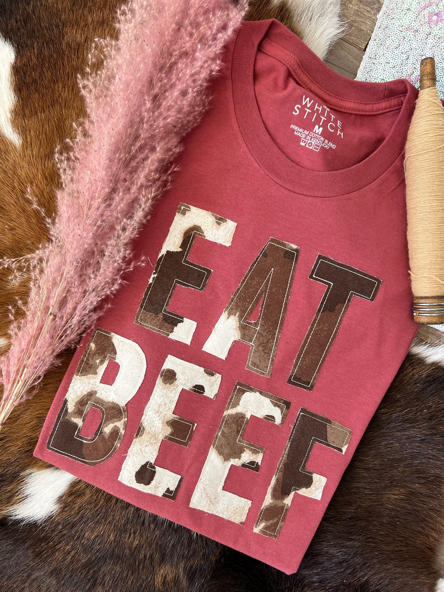 EAT BEEF  Handmade Tee | Rust