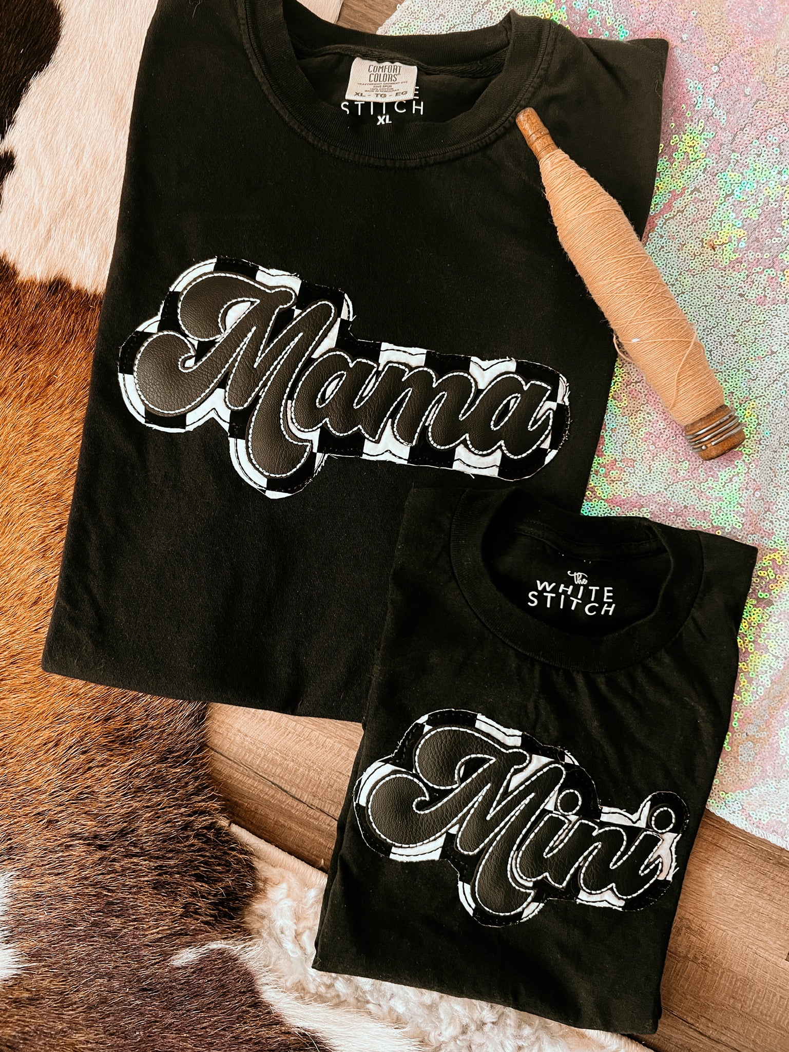 Retro Mama And Mini Handmade Tee