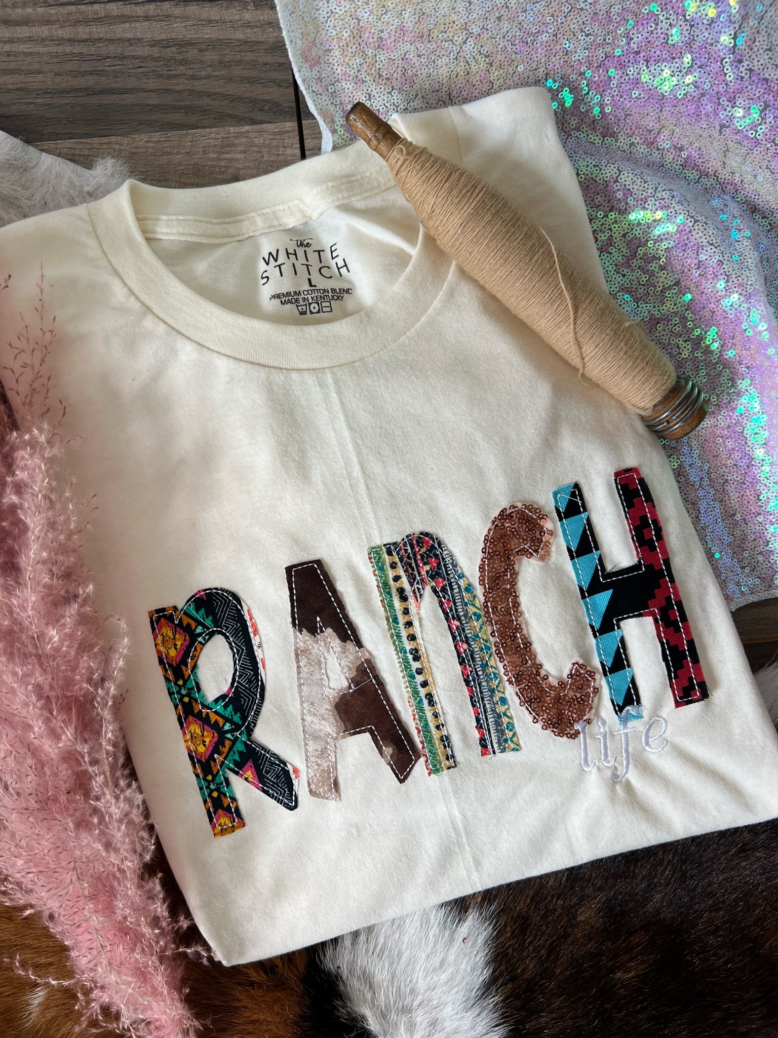 Ranch Life Applique Tee| Handmade