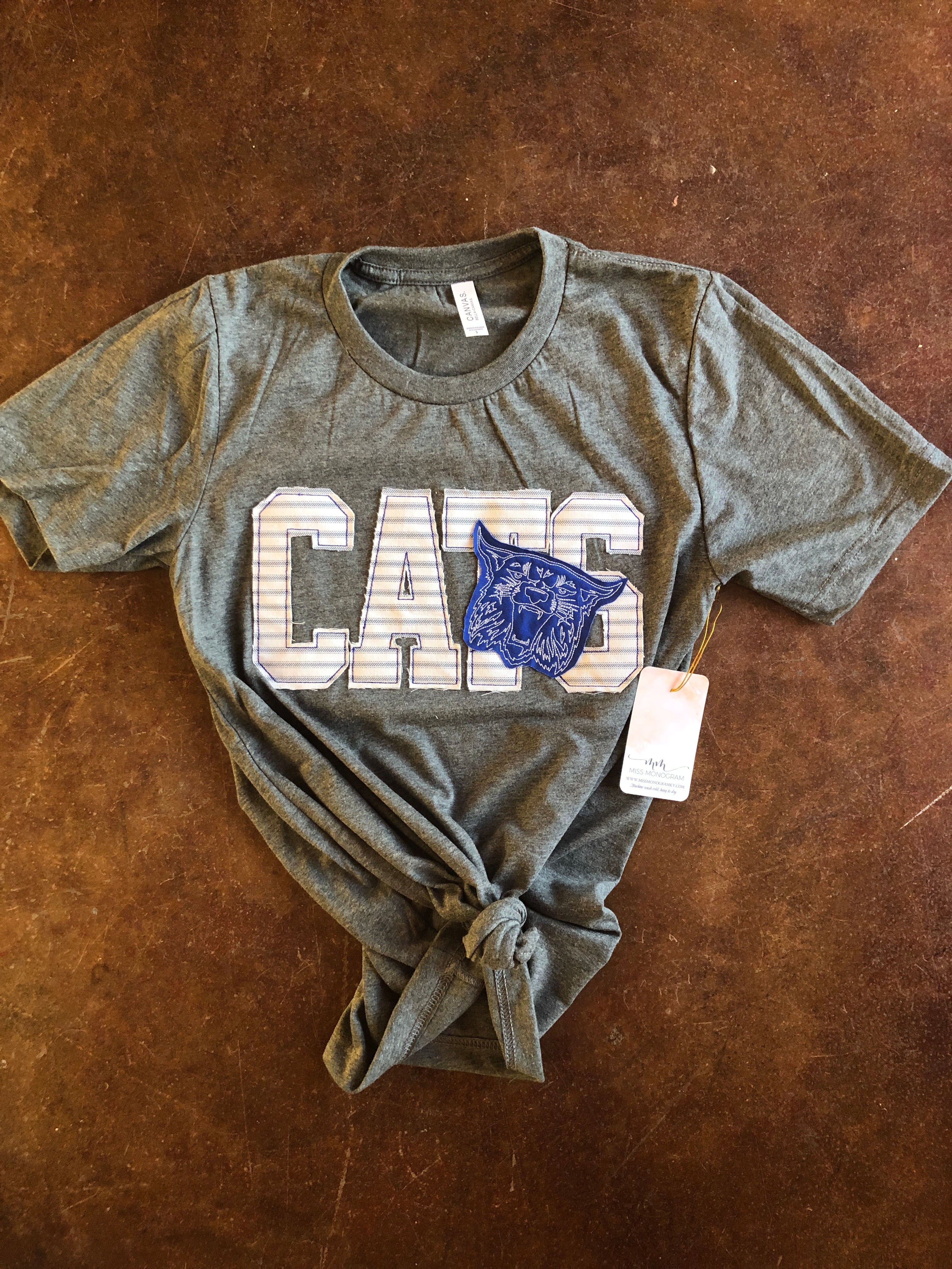 Cats Ragged Handmade Tee |Grey