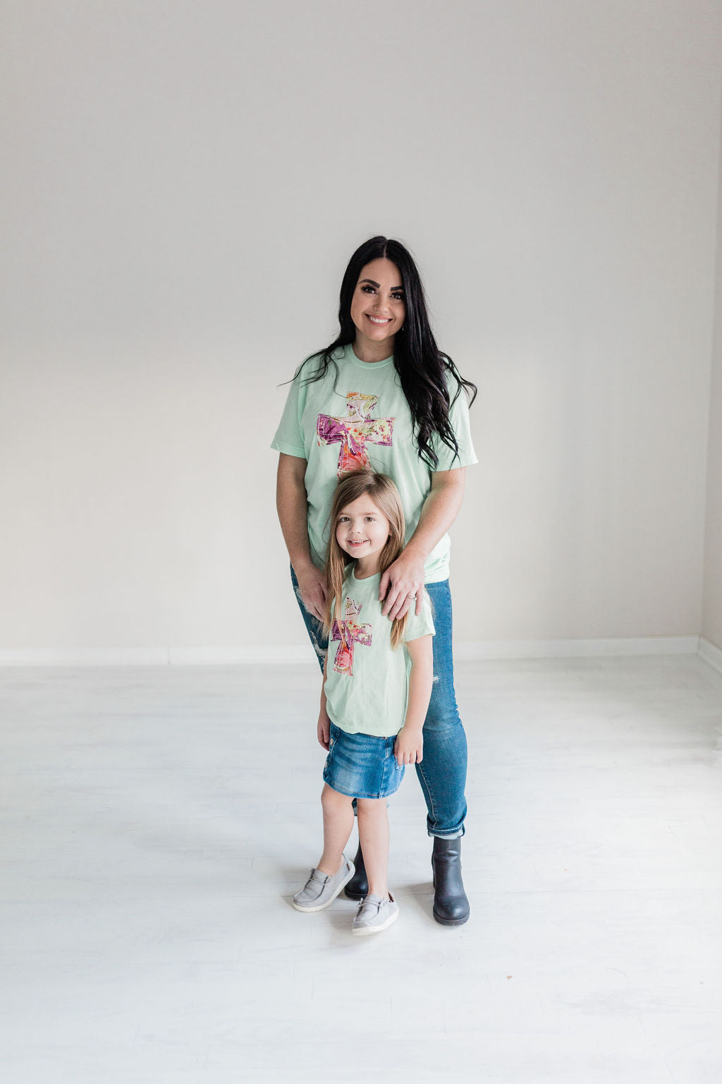Spring Floral Cross | Handmade Tee