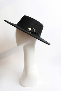 Gold Ring Buckle Bolero Hat | Black