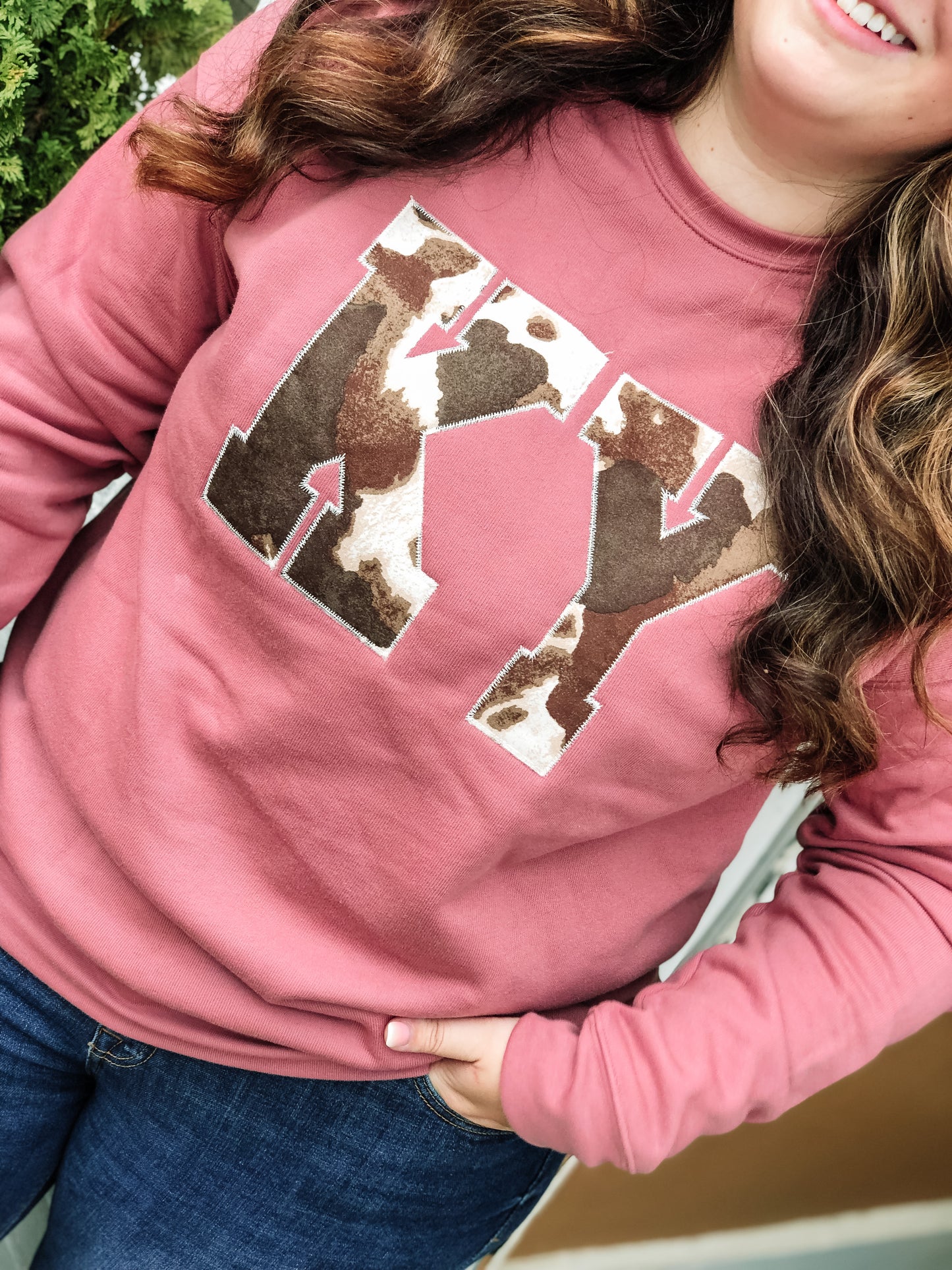 State Cow Print | Handmade Sweatshirt