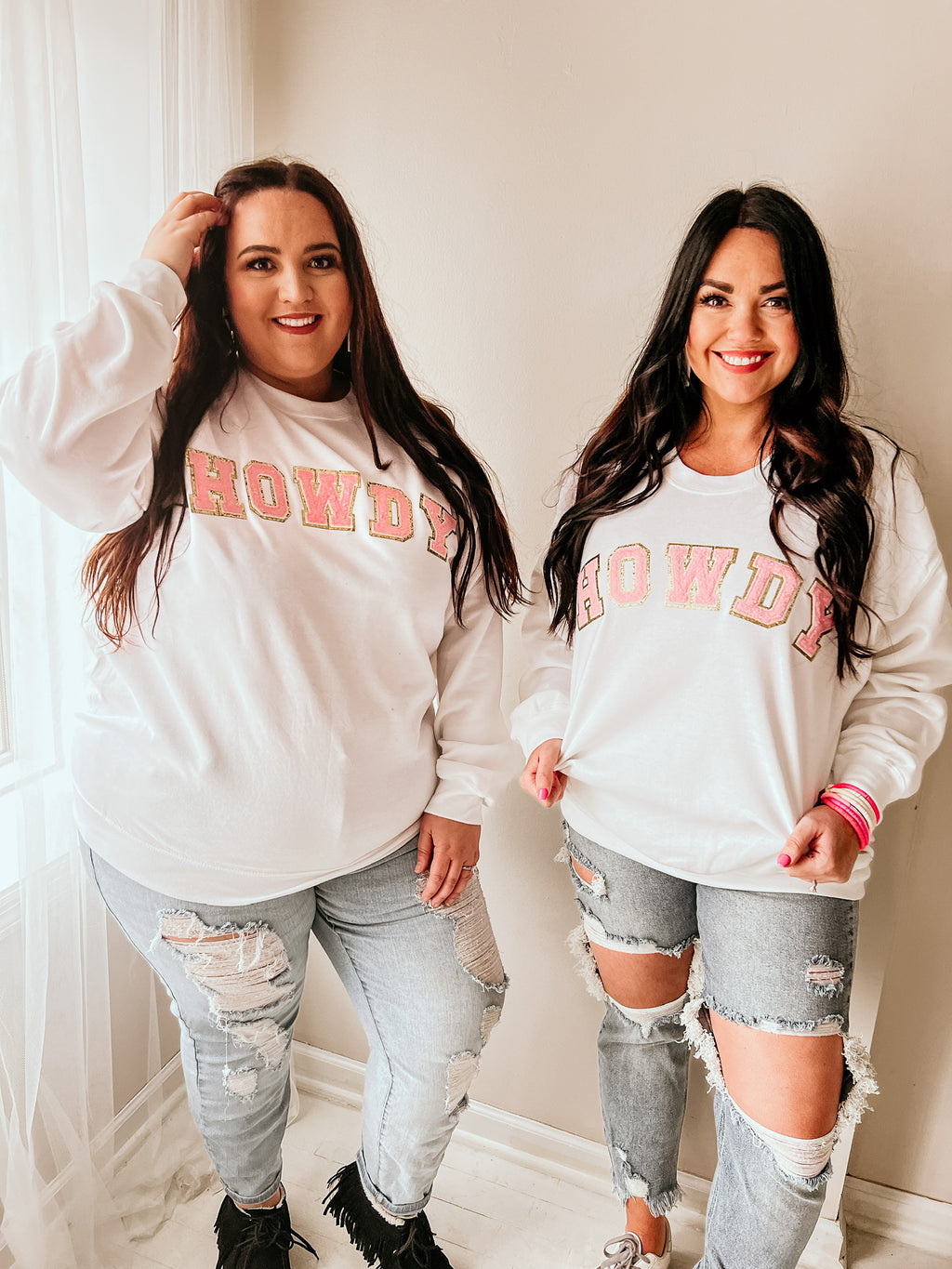 HOWDY Chenille Patch Sweatshirts 3 Colors