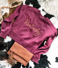 Berry State Fleece Cropped | Embroidered Sweatshirt