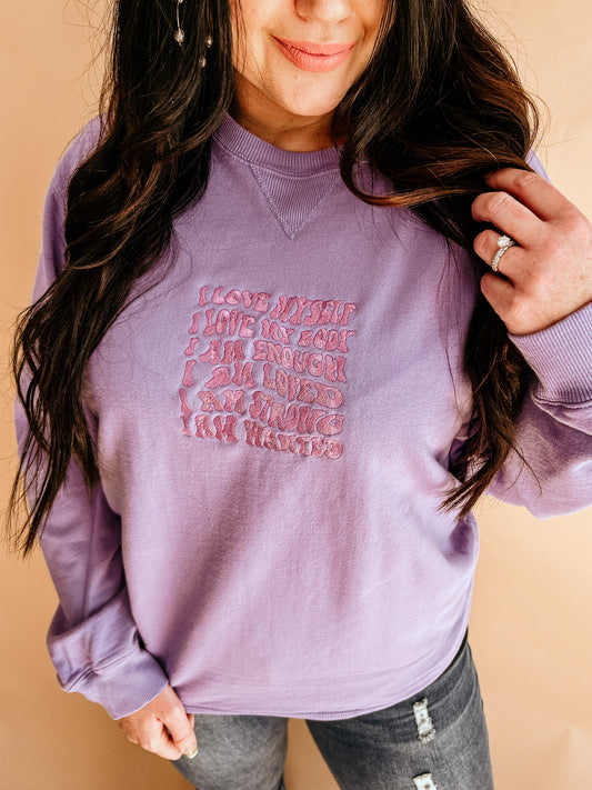 Positive Affirmations Sweatshirt | Purple