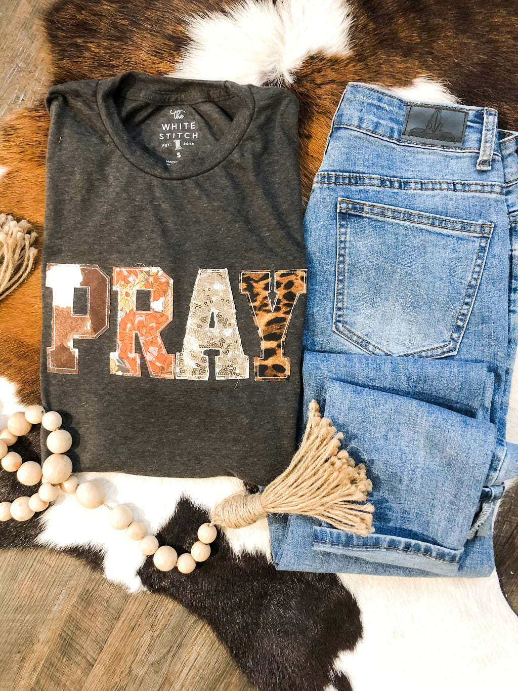 PRAY | Handmade Tee | Grey