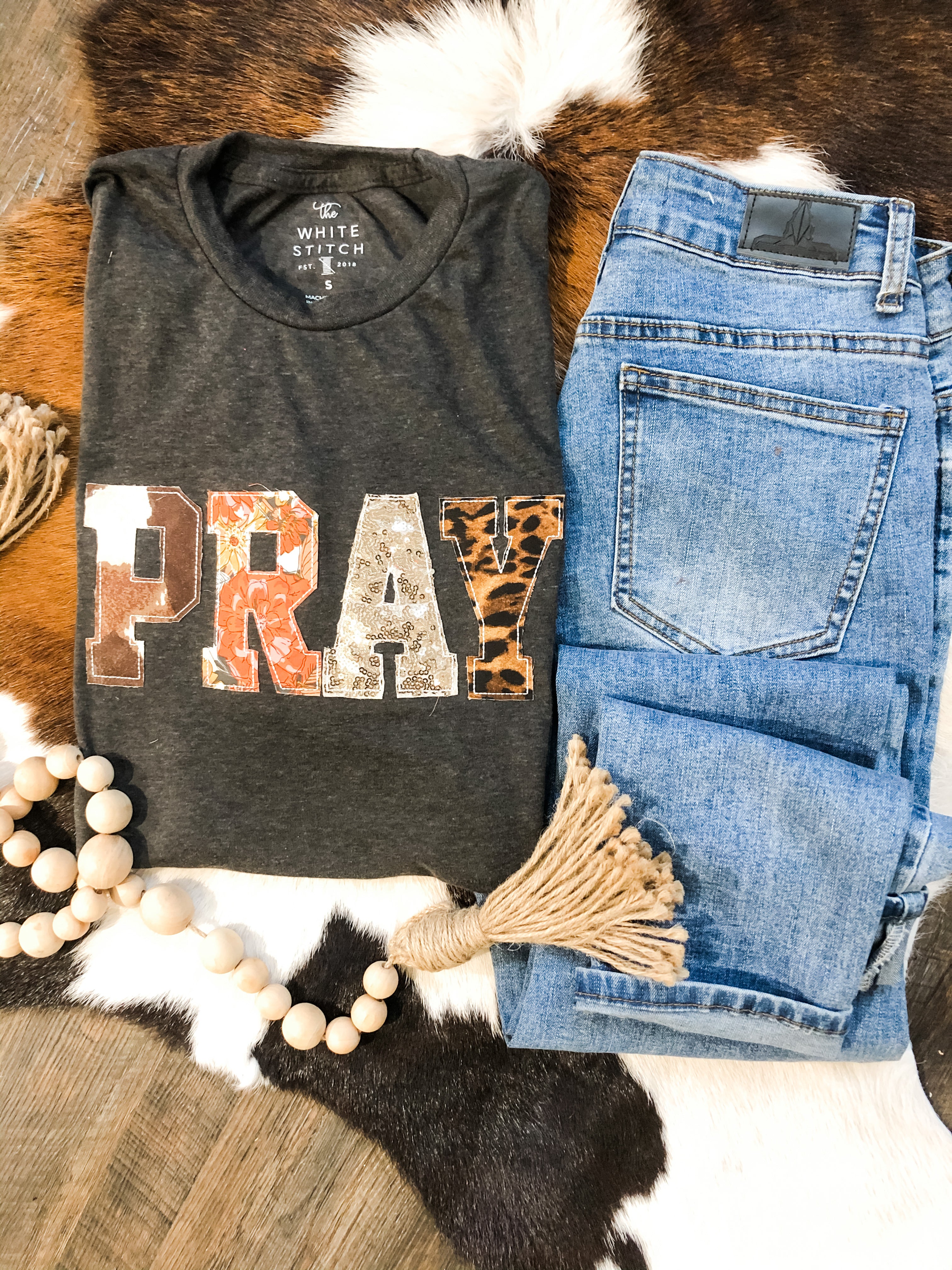 PRAY | Handmade Tee | Grey