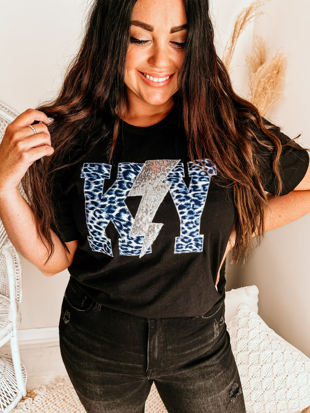 Leopard Lightning State Handmade Tee