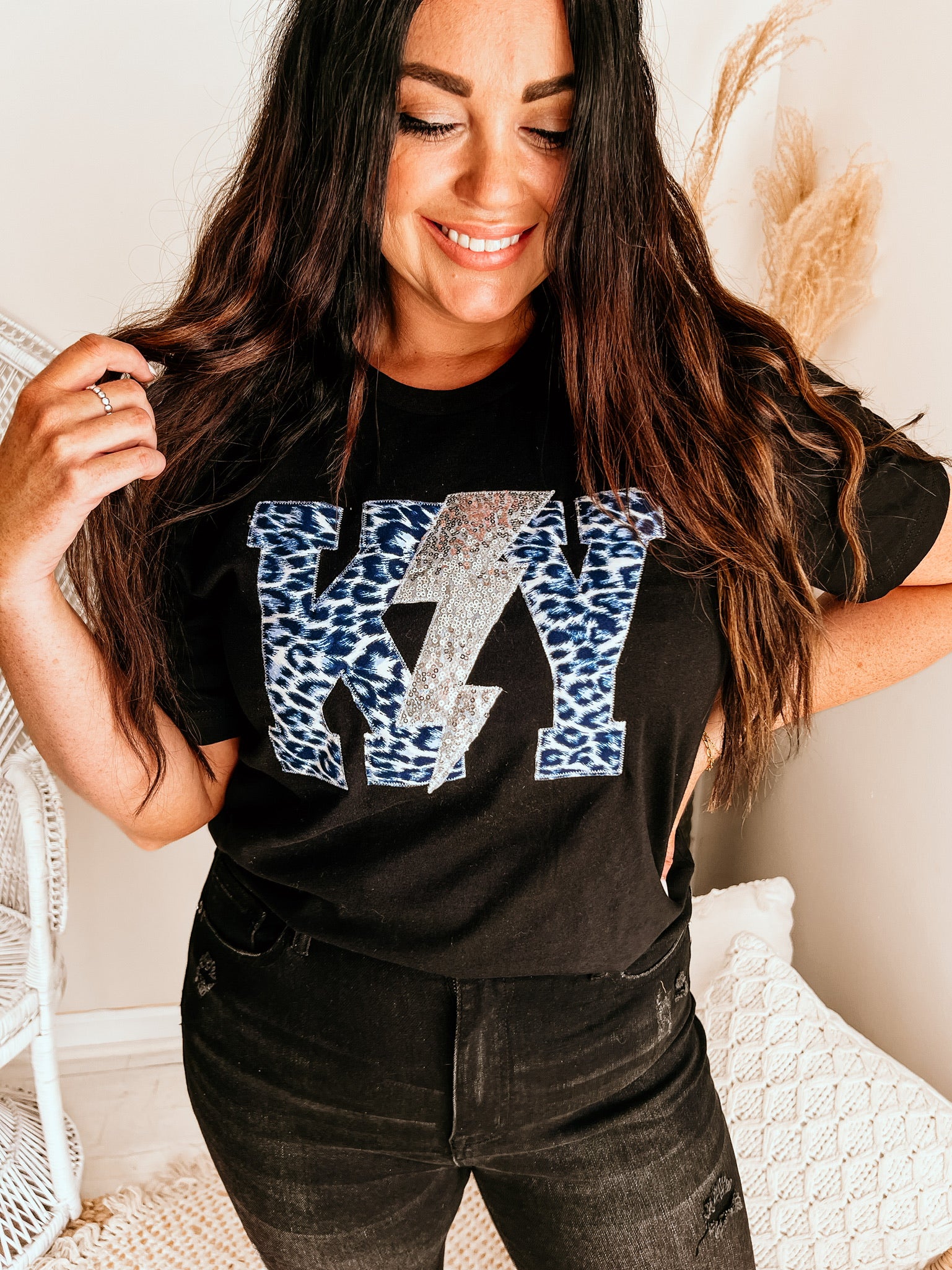 Leopard Lightning State Handmade Tee