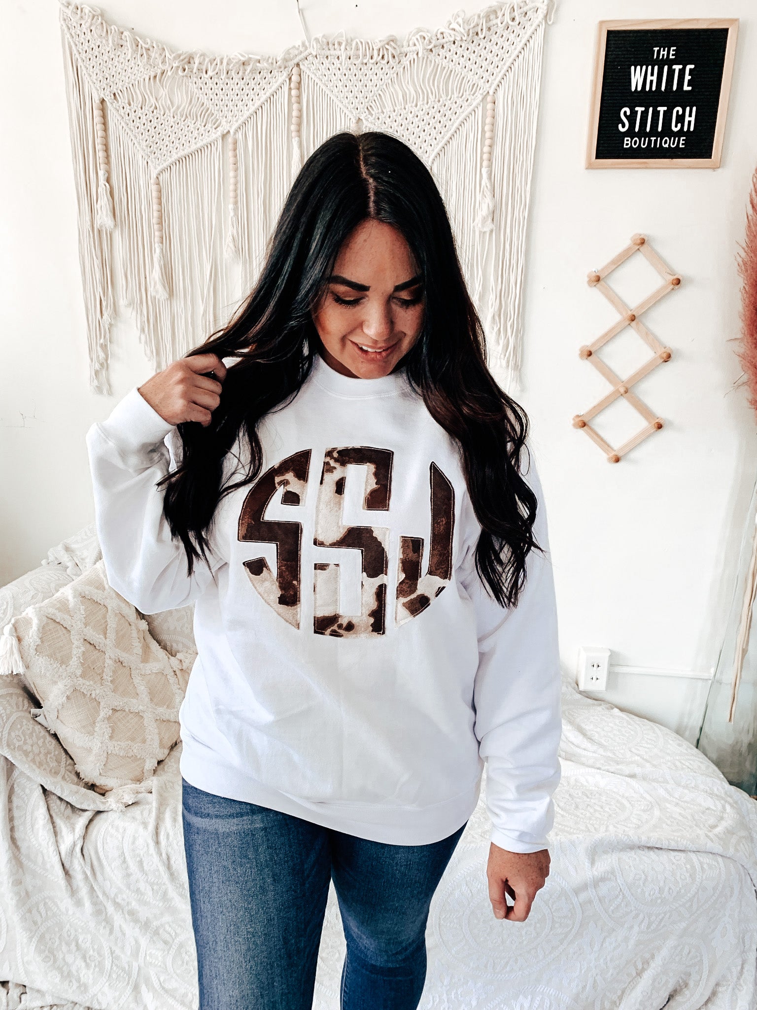 Crazy for Cows Monogram Sweatshirt