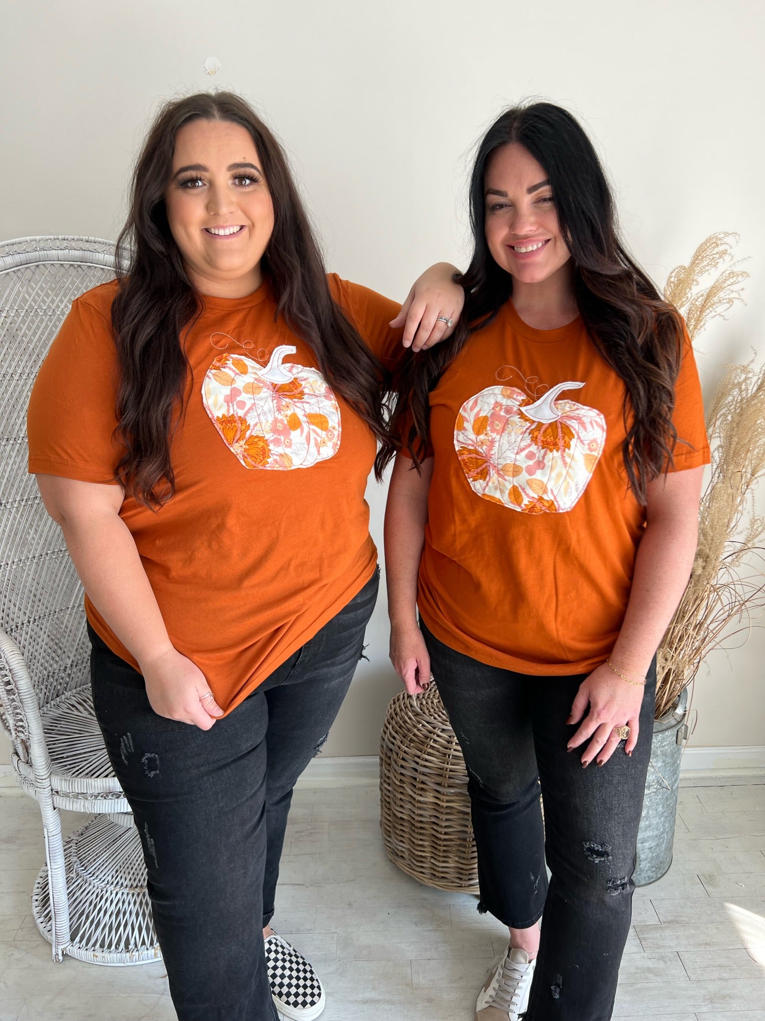Floral Pumpkin Handmade Tee