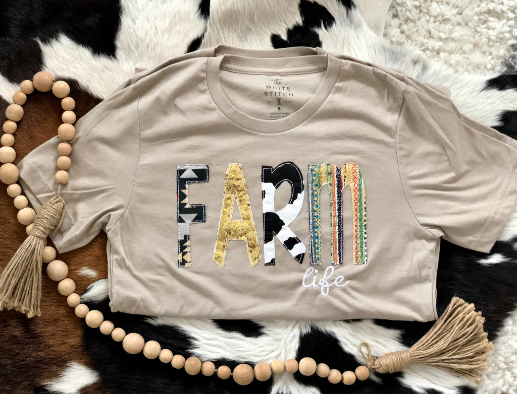 Farm Life Applique Tee| Handmade