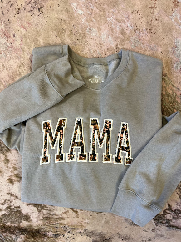 Mama Embroidered Patch Handmade Sweatshirt