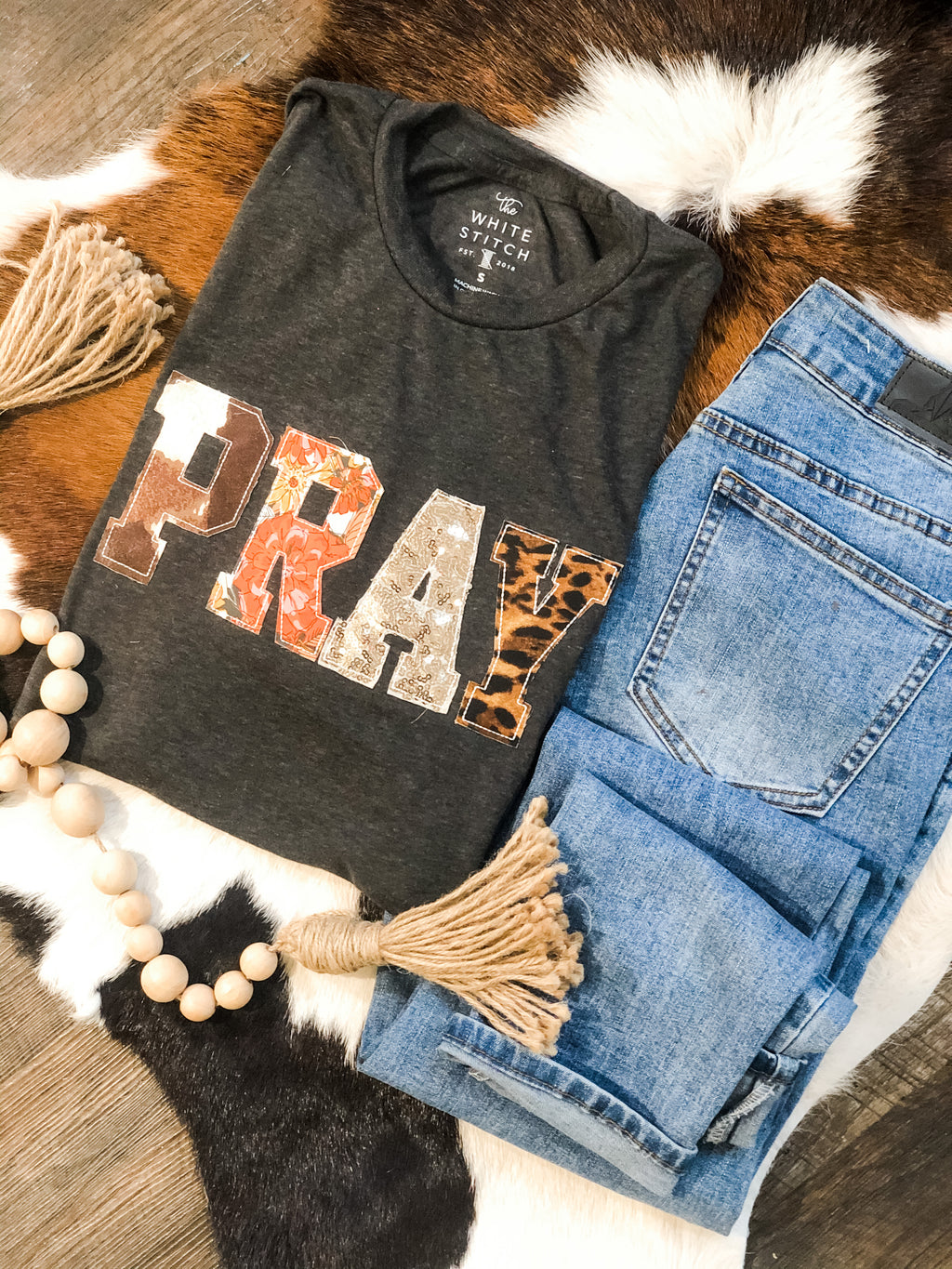 PRAY | Handmade Tee | Grey