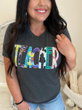 Teacher Mixed Fabric | Handmade Tee