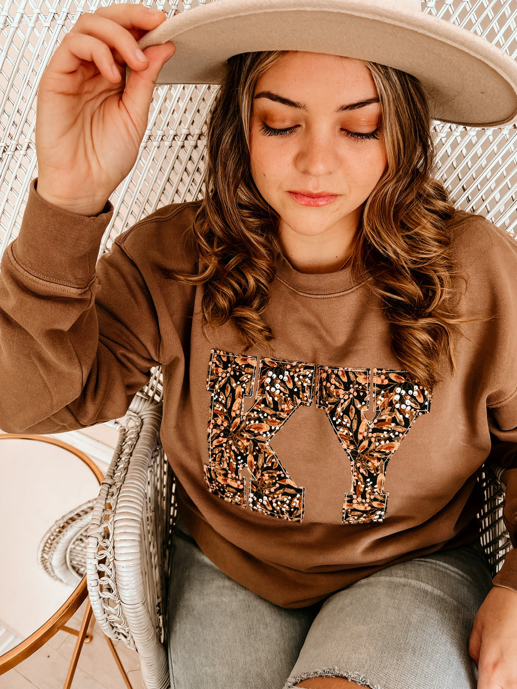 Floral Escape Brown Sweatshirt | Customizable