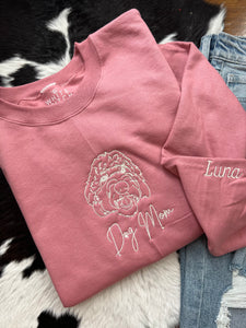 Dog Mom Handmade Sweatshirt | Customizable | Mauve