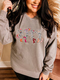 Line Dancing Skeletons Handmade Tee | Grey
