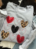 Leopard Stacked Hearts | Handmade