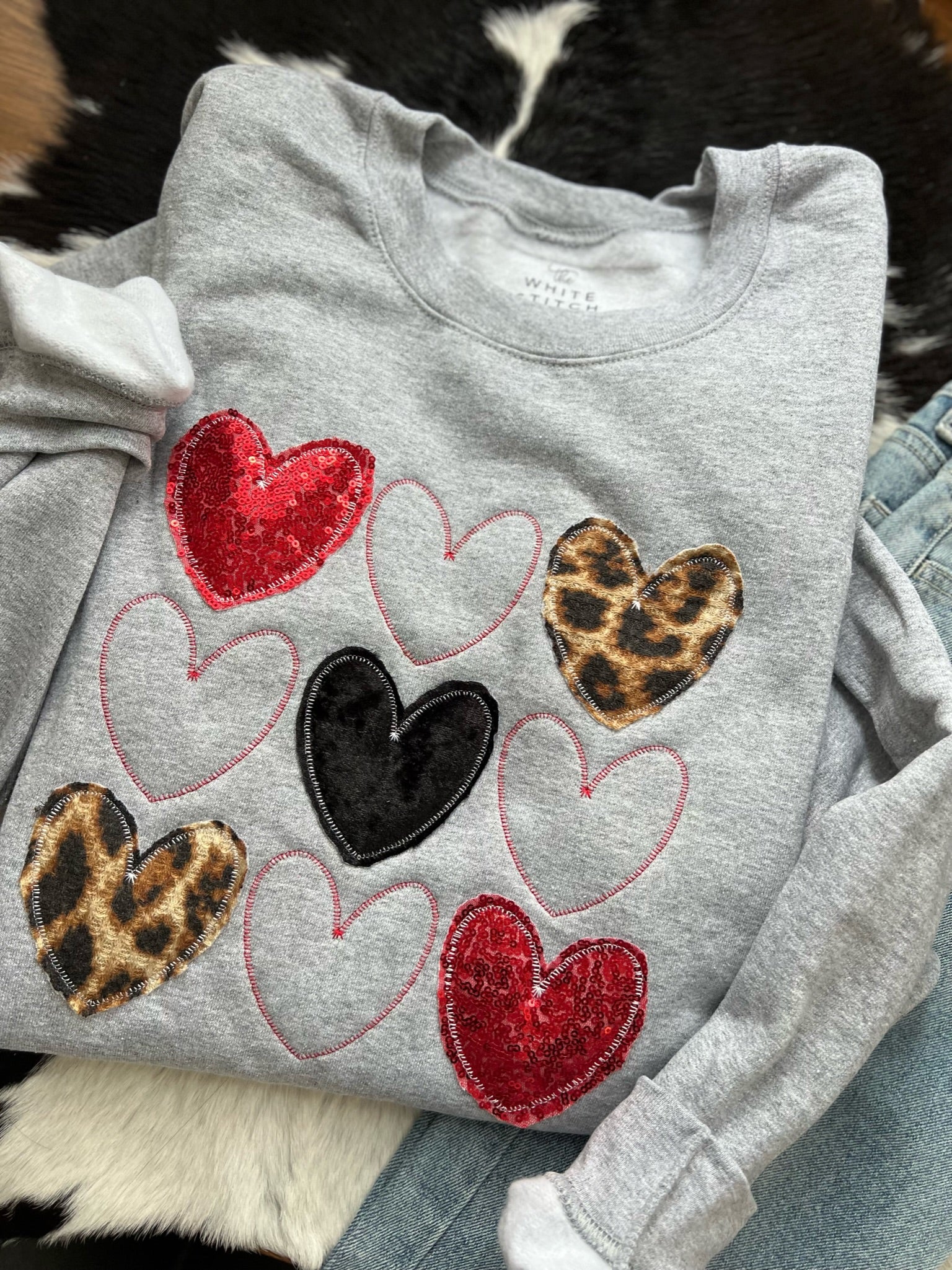 Leopard Stacked Hearts | Handmade