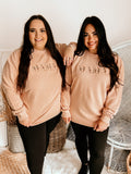 Flower Embordered Mama Sweatshirt