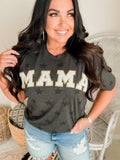 MAMA Star Chenille Tee | Black