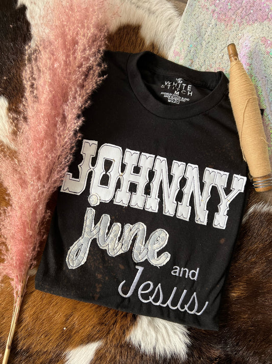 Johnny June and Jesus Handmade Tee | Black