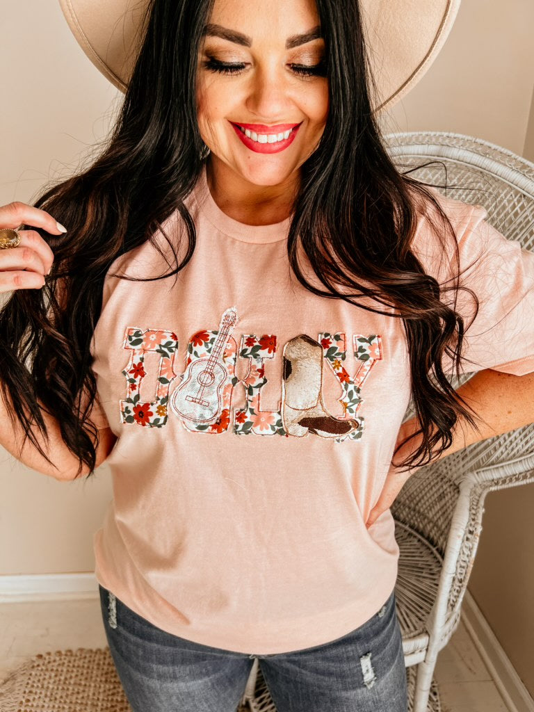 Boots and Country Music Tee | Pink
