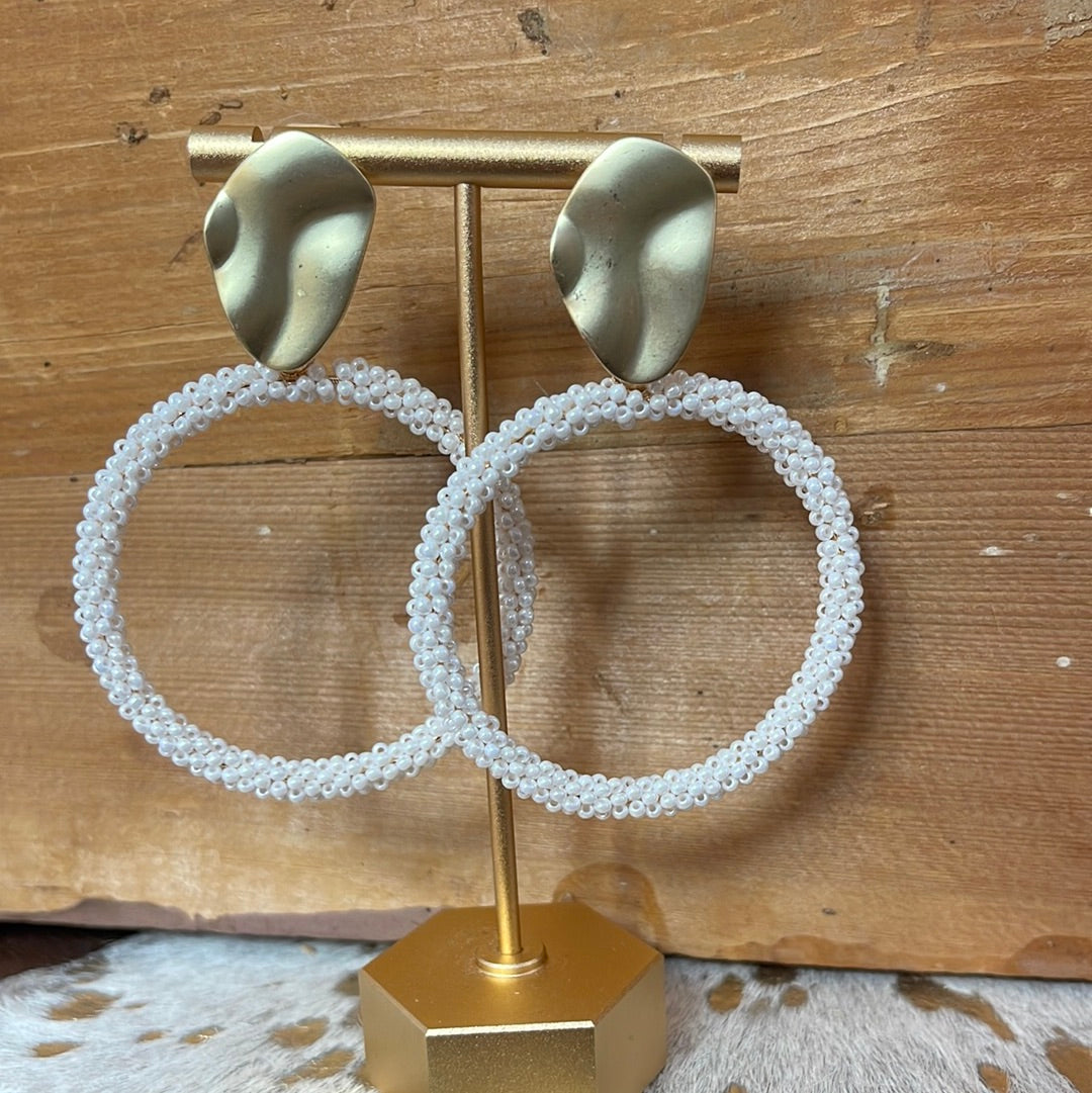 Beaded Round Earrings