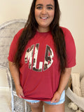 Cow Monogram | Comfort Color Tee | Rust Red