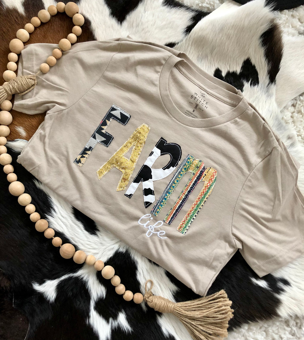 Farm Life Applique Tee| Handmade