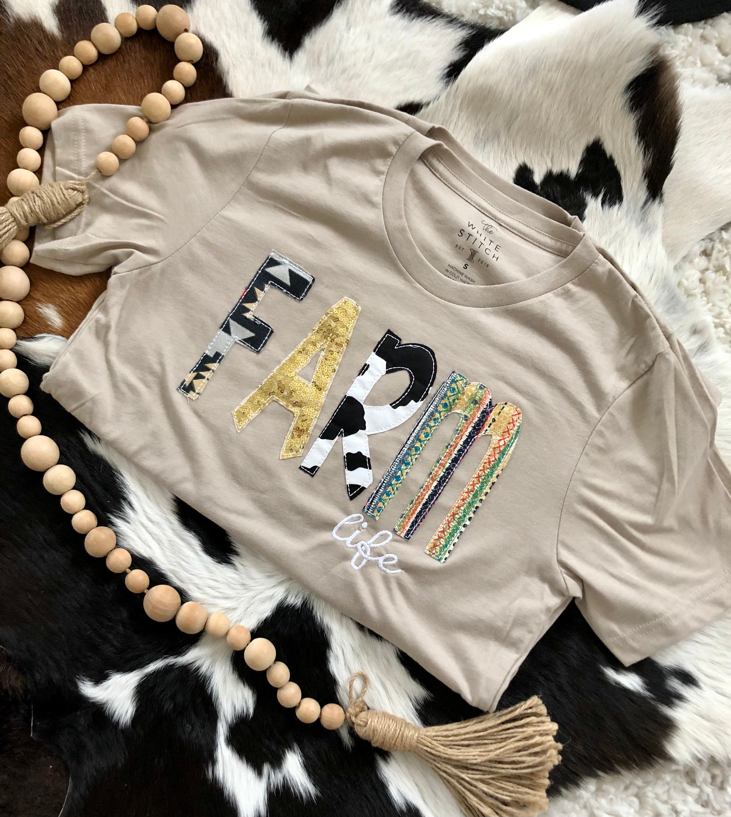 Farm Life Applique Tee| Handmade