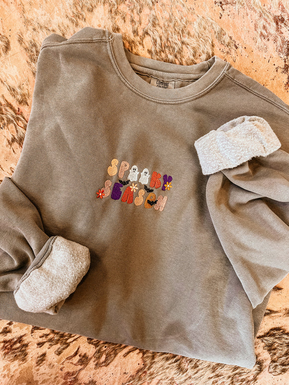 Spooky Season Embroidered | Handmade Sweatshirt
